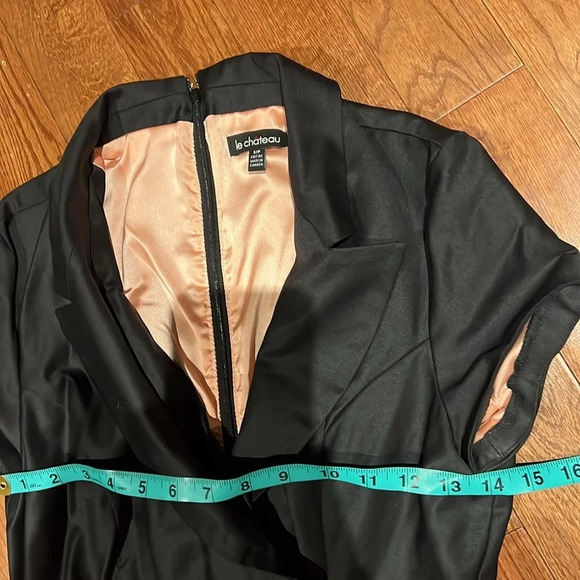 Le Chateau Black DoubleBreasted Virgin Wool Shirt Dress SZ Small - Picture 6 of 17